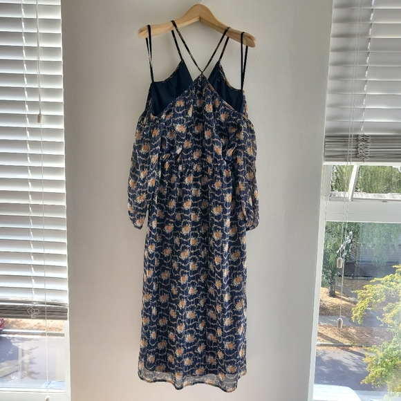 Club Monaco gold point halter silk dress - Picture 1 of 8